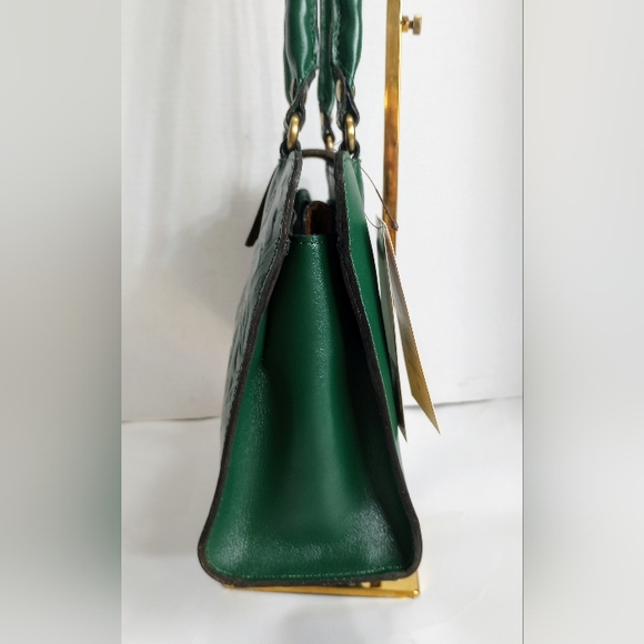 NWT Patricia Nash Tooled Leather Rienzo Satchel Shoulder Bag, Soft Green - Picture 8 of 15